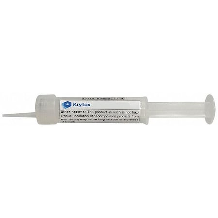 Krytox Aerospace Lubricant, 1 oz., Syringe, PFPE, Colorless LAS143AC