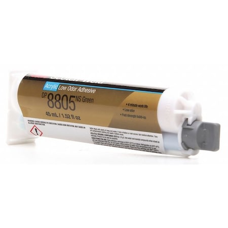 3M Acrylic Adhesive, Scotch-Weld(TM) Series, Green, Dual-Cartridge, 10:01 Mix Ratio 00076308984335