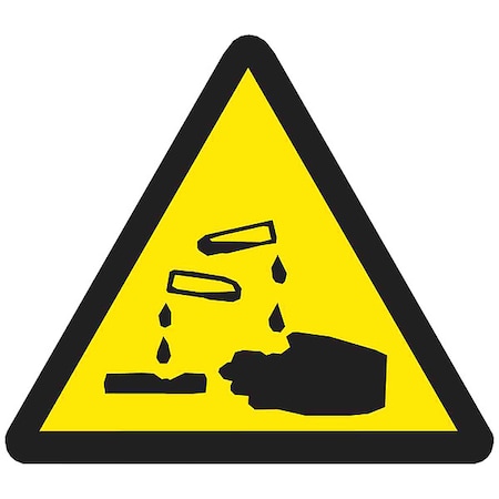 Brady Label, PS Vinyl, 8inHx8inW, Acid, PK10 60228