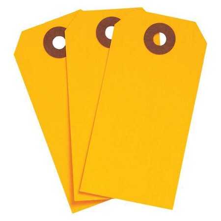 Brady Blank Shipping Tag, Cardstock, 3-3/4" H x 1-7/8" W, Fluorescent Orange, Rectangle, 1000 PK 102050