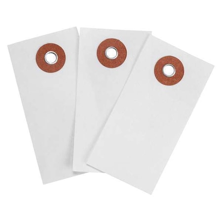 Brady Blank Shipping Tag, Tyvek, 2-3/4" H x 1-3/8" W, White, Rectangle, 1000 PK 102032