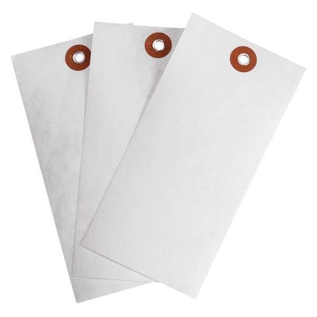 Brady Blank Shipping Tag, Tyvek, 5-1/4" H x 2-5/8" W, White, Rectangle, 1000 PK 102037