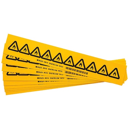 Brady Label, PS Vinyl, 1inHx1inW, Flamm, PK10 60192