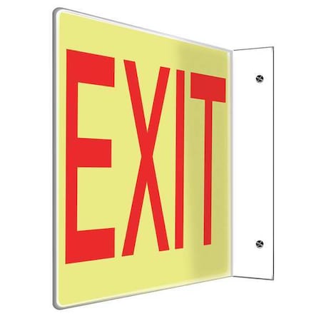 Accuform Exit Sign, Plastic, 12" W, 8" H, Exit, Green PSP224
