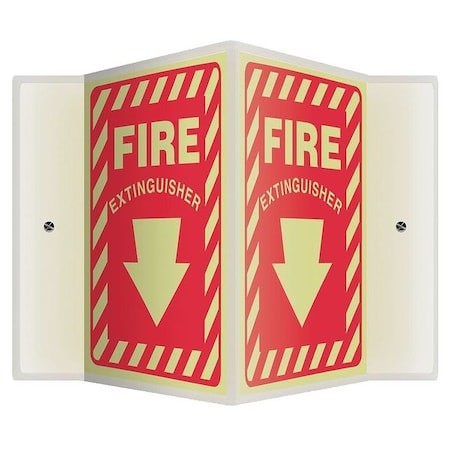 Accuform Fire Extinguisher Sign, 12X14", Sign Background Color: Red PSP343