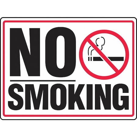 Accuform No Smoking Sign, 24 in H, 36 in W, Plastic, Rectangle, English, MSMK976VP MSMK976VP