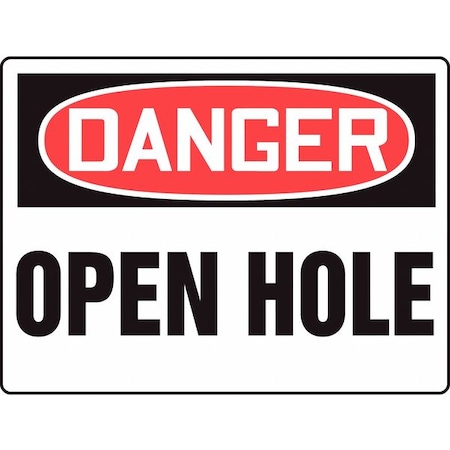 Accuform Danger, Open Hole, 36" W x 24" H, Rectangle, Plastic MCSP181VP