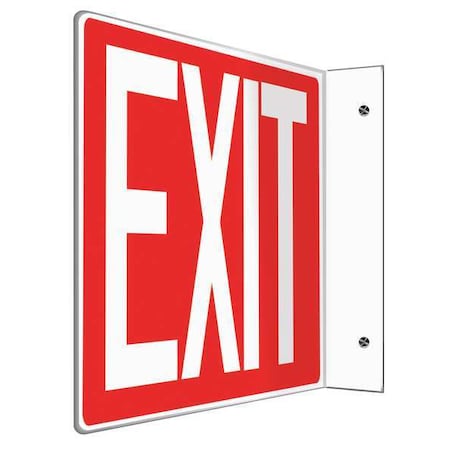 Accuform Exit Sign, Plastic, 12" W, 8" H, Exit, Red PSP223