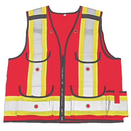 Viking Hi Vis Surveyor Vest, Class 1, 2XL, Red 4915R-XXL