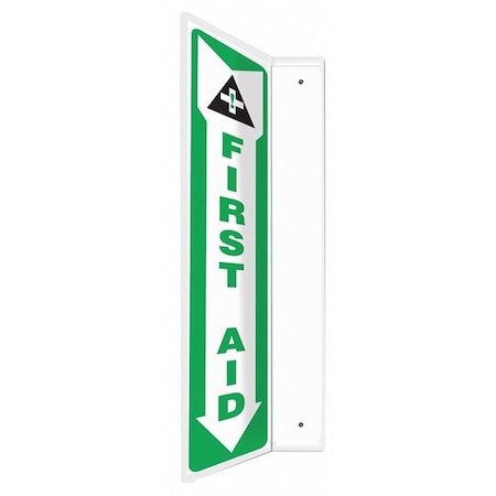 Accuform First Aid, 4" W x 18" H, L-Shaped, Plastic, PSP436 PSP436