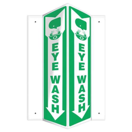 Accuform Eye Wash, 7-1/2" W x 18" H, V-Shaped, Plastic, PSP369 PSP369