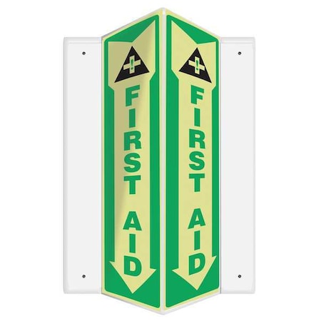 Accuform First Aid, 7-1/2" W x 18" H, V-Shaped, Plastic, PSP807 PSP807