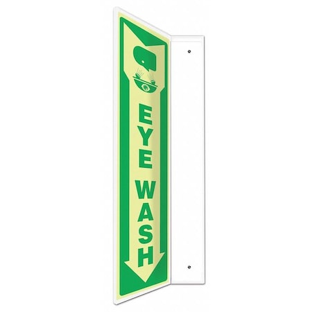 Accuform Eye Wash, 4" W x 18" H, L-Shaped, Plastic, PSP917 PSP917