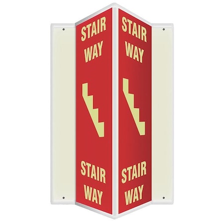 Accuform Stair Way, 7-1/2" W x 24" H, V-Shaped, Plastic, PSP321 PSP321