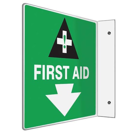 Accuform First Aid, 8" W x 8" H, L-Shaped, Plastic, PSP712 PSP712
