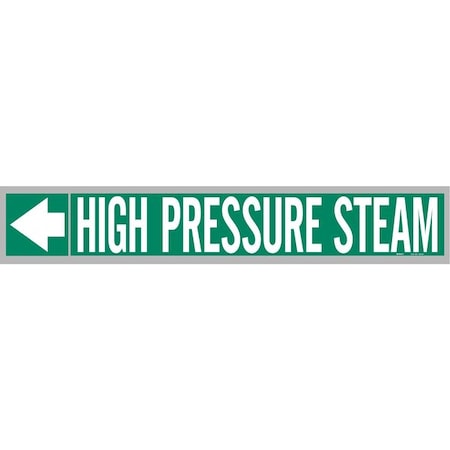 Brady Pipe Marker, High Pressure Steam, Wht Leg. 109154
