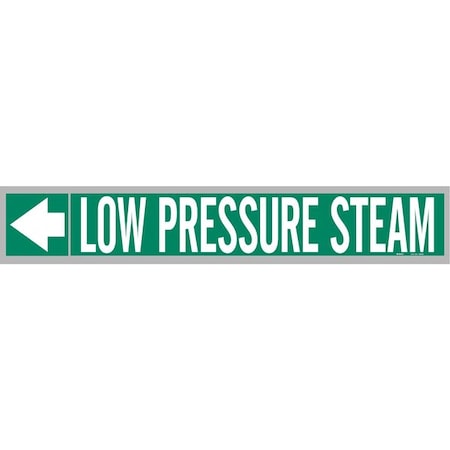 Brady Pipe Marker, Low Pressure Steam, Wht Leg. 109443