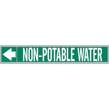 Brady Pipe Marker, Non-Potable Water, 2in.H 109528