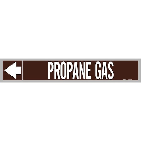 Brady Pipe Marker, Propane Gas, Wht Leg., 2in.H 109580