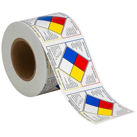 Brady Label, PSVinyl, 4in.Hx4in.W, 500 Labels, PK500 53070