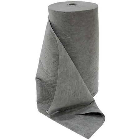 Sorbent Roll, 72 gal, 32 in x 150 ft, Universal, Gray, Polypropylene