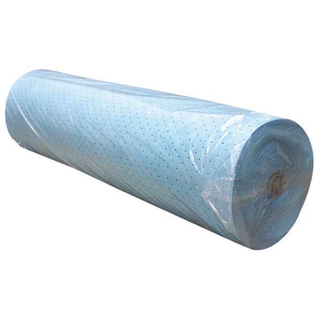 Spilfyter Sorbent Roll, Oil, 96 gal Vol Absorbed per Pkg, 5 ft x 80 ft, Blue, Polypropylene M-151