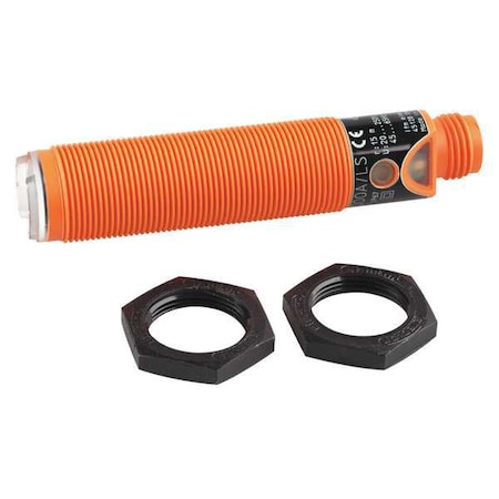 Ifm Through-Beam Photoelectric Sensor Transmitter, 1/2 in Connector, Right Angle, Cylindrical, Light On, AC/DC-Type OG0030