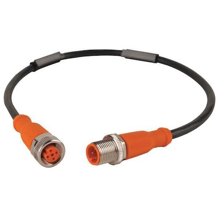 Ifm Cordset, 5 Pin, Receptacle, Female EVC010