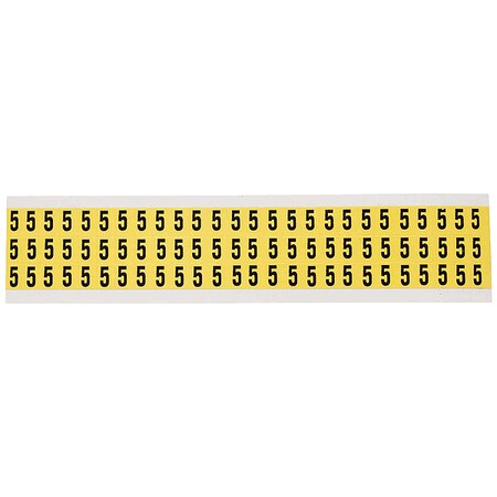 Brady Number Label, Vinyl, 1/2 in H, 3/8 in W 3410-5