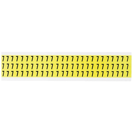 Brady Number Label, Vinyl, 1/2 in H, 3/8 in W 3410-7