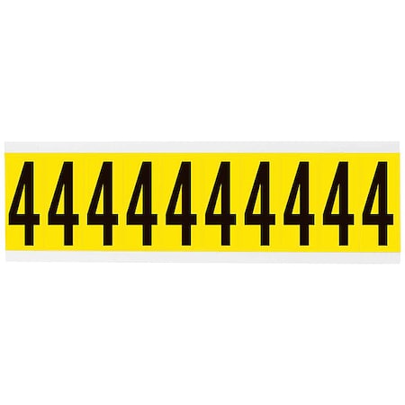 Brady NumberLabel, Vinyl, 2-1/4inH, 7/8inW 3440-4