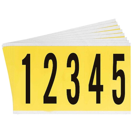 Brady NumberLabelSet, Vinyl, 5inH, 1-3/4inW 3460-# KIT