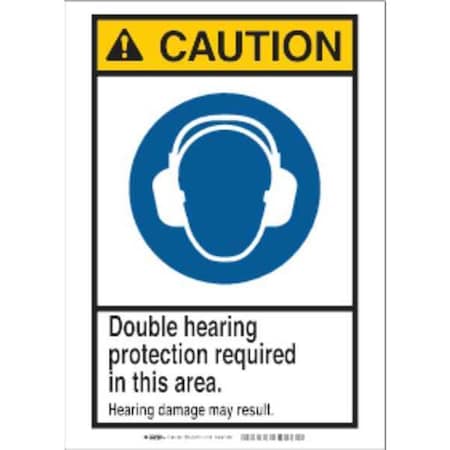 Brady Caution Sign, Aluminum, Rectangle, English 144271