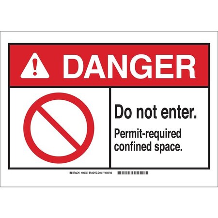 Brady Danger Sign, 3 1/2 in H x 5 in W, Polyester, Rectangle 143709