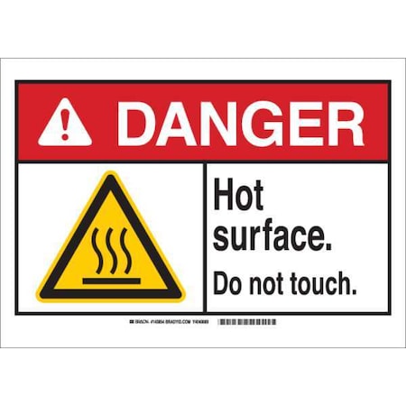 Brady Danger Sign, 7 in H, 10 in W, Polyester, Rectangle, English, 143853 143853