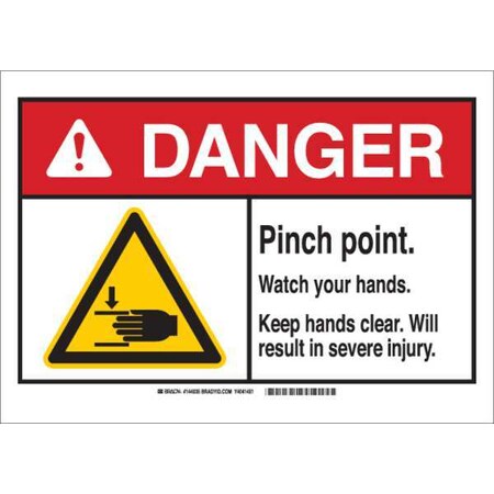 Brady Danger Sign, 10 in Height, 14 in Width, Polyester, Rectangle, English 144035