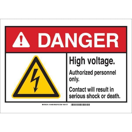 Brady Danger Sign, Aluminum, Rectangle, English 144407