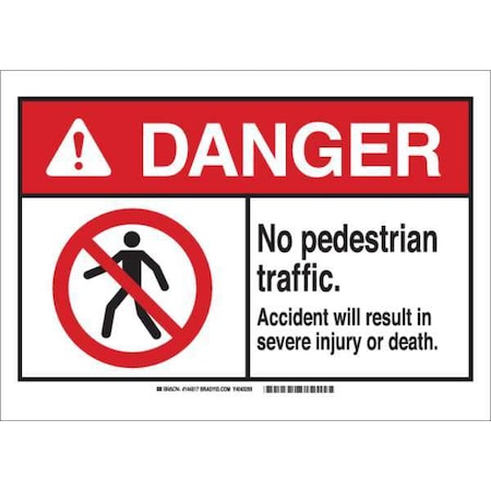 Brady Danger Sign, 14 in W, 10 in H, English, Plastic, White 144519