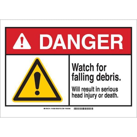 Brady Danger Sign, Falling Debris, B-555, 10"H, 144582 144582