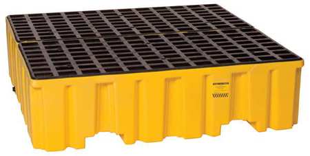 EAGLE MFG Drum Spill Containment Pallet, 132 gal Spill Capacity, 4 Drum, 8000 lb., Polyethylene 1640