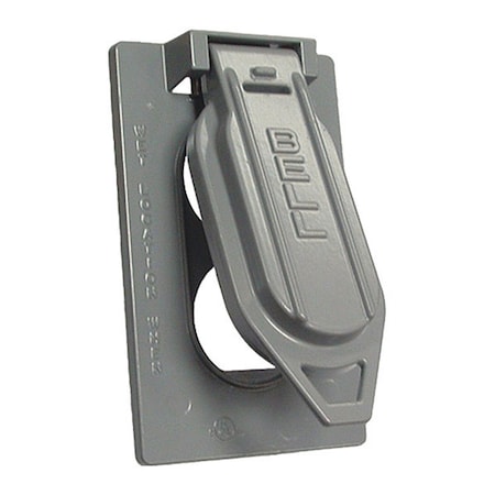 Bell Outdoor Box Cover, Outlet Box Type, 1 Gang, Aluminum, Flip and Snap Cover Type 5146-5