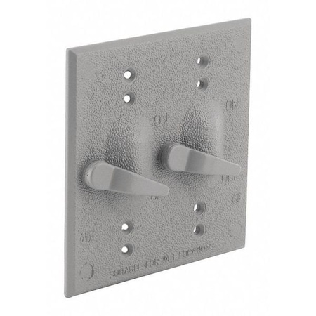 Bell Outdoor Box Cover, Switch Box Type, 2 Gang, Aluminum, Toggle Switch Cover Type 5125-0