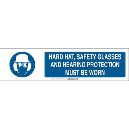 Brady Slider Insert, Hard Hat Must Be Worn 140801