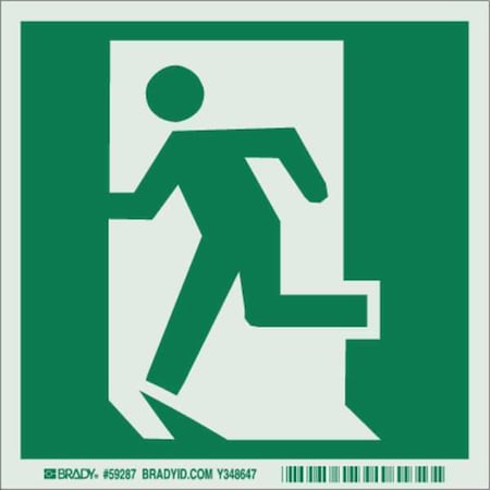 Brady Exit Sign, Plastic, 6" W, 6" H, No Legend, Green 59288