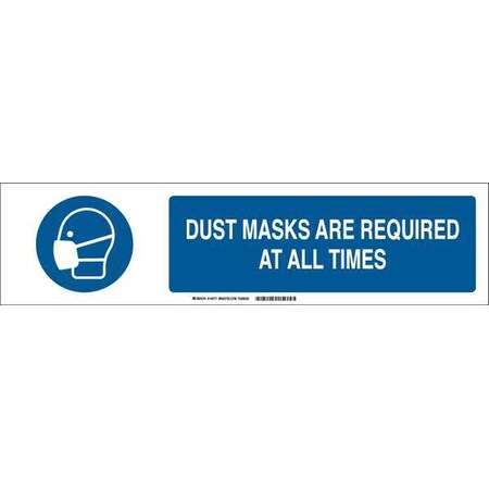 Brady Slider Insert, Dust Masks are Required 140777