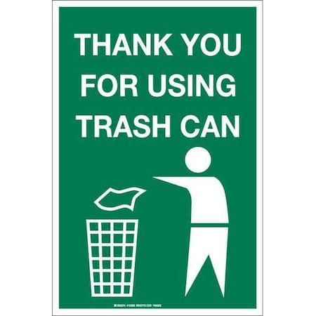 Brady Safety Sign, 18 in Height, 12 in Width, Aluminum, Rectangle, English 103896