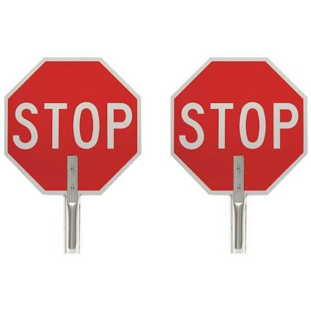Brady Traffic Paddle Sign, 18 in Aluminum 57755