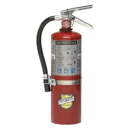 Buckeye Fire Equipment Fire Extinguisher, 5 lb Capacity, Class ABC , UL Rating3A:40B:C , Monoammonium Phosphate 25614