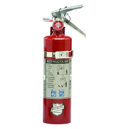 Buckeye Fire Equipment Fire Extinguisher, 2.5 lb Capacity, Class BC , UL Rating10B:C , Sodium Bicarbonate 13415
