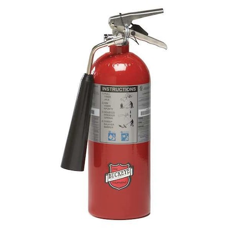Buckeye Fire Equipment Fire Extinguisher, 5 lb Capacity, Class BC , UL Rating5B:C , Carbon Dioxide 45100
